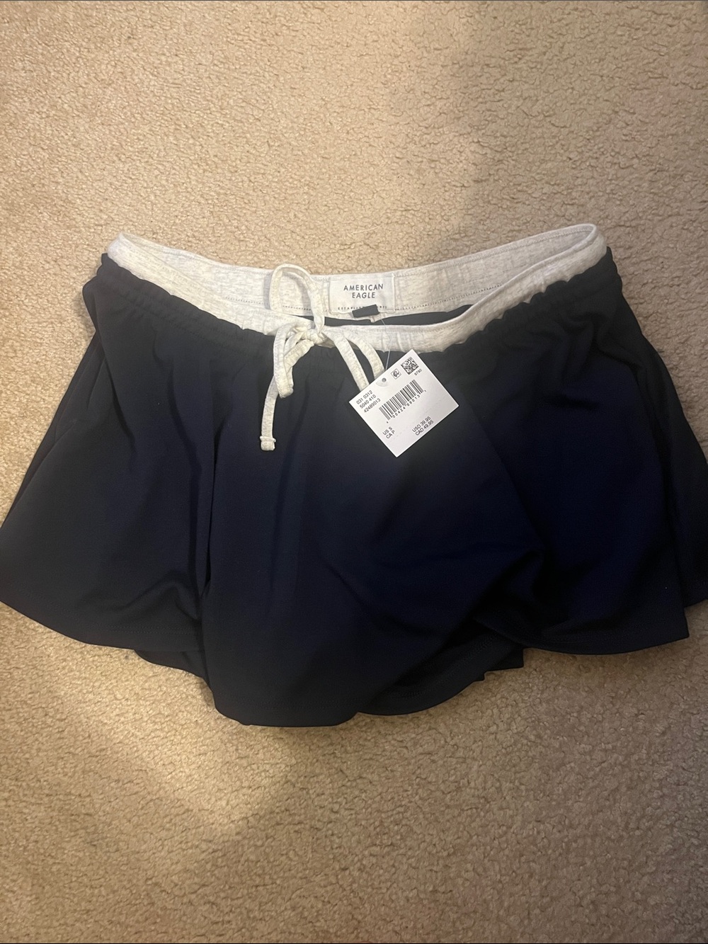 American Eagle Outfitters Navy skort with Light Gray Drawstring Waist